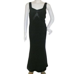 PEGGY JENNINGS Dress/Gown, L/14, Neiman Marcus, Black Sleeveless, Satin Trim